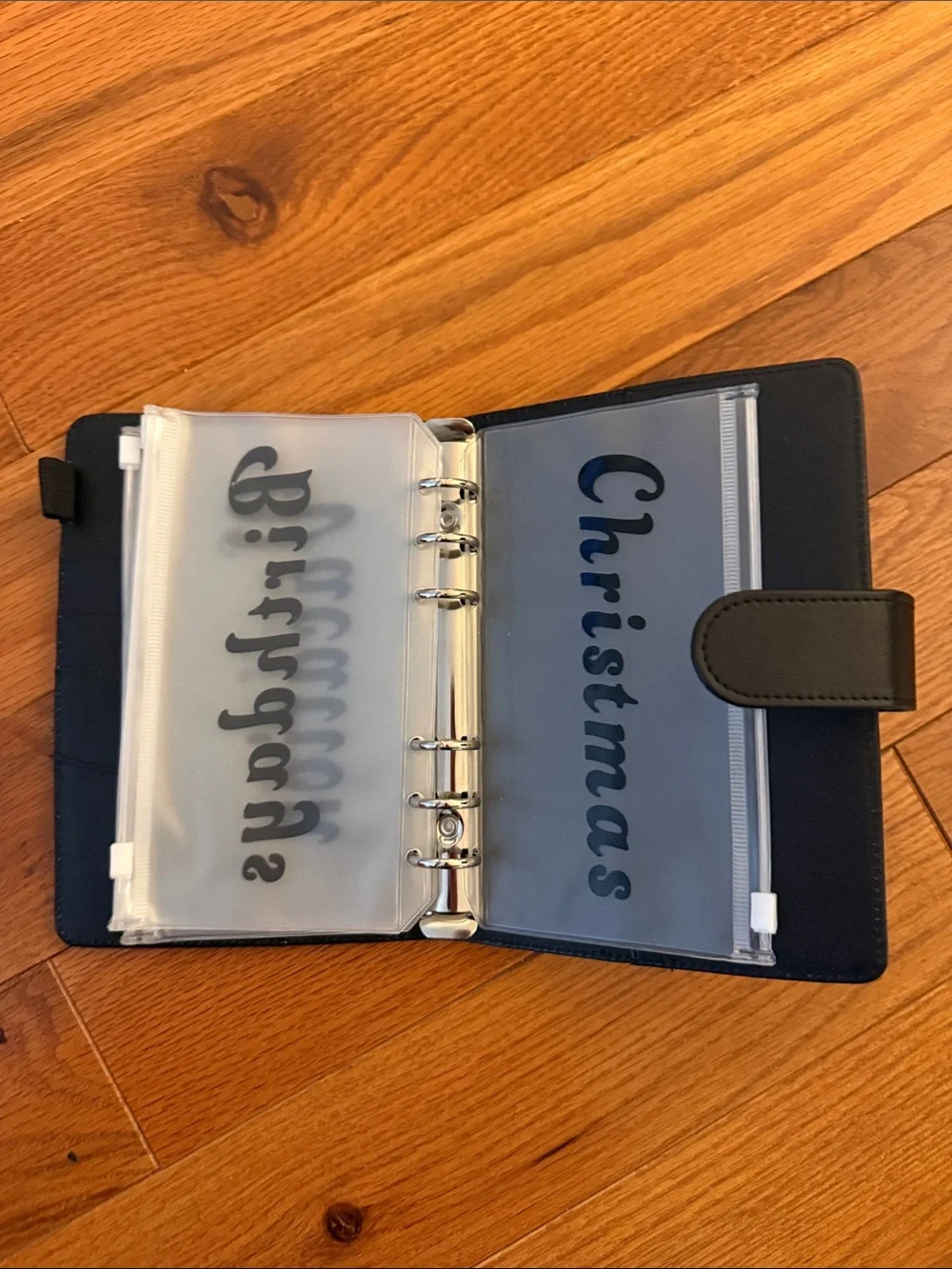 Black MM planner with 5 money saving envelopes.This was a special order. Inspi
